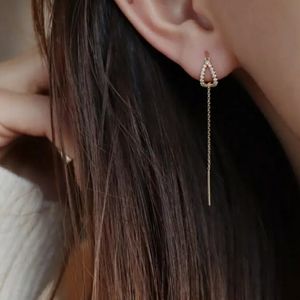 NEW Silver Long Drop Dangle Teardrop Shaped Earrings